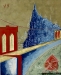 JV ESCALANT, Brooklyn bridge & red WT, 81x100 cm