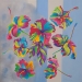 JV Escalant,les hibiscus, 90x90 cm