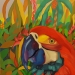 JV Escalant,parrot, 80x80 cm